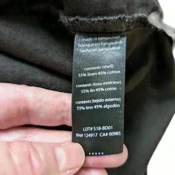 Onia Standard Long Sleeve Linen Blend Shirt Button Down Black Men's size Small - Picture 11 of 15